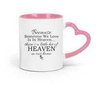 Ceramics Ceramic Cups with Handles Heaven Love Home Inspiring Quote （11oz/320ml） Perfect for Kitchens, Restaurants & Cafes, Great Gift Idea Pink