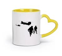 Ceramics Ceramic Mug Cup Helicopters Military War Soldiers Aviation （11oz/320ml） for Coffee, Soup, Tea, Milk, Latte, hot Cocoa, Ladies, Men Yellow