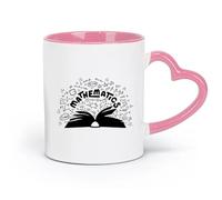 Ceramics Ceramic Mug Cup Mathematics School Math Symbols Book Teen （11oz/320ml） Perfect for Kitchens, Restaurants & Cafes, Great Gift Idea Pink