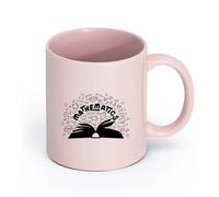 Ceramics Ceramic Mug Cup Mathematics School Math Symbols Book Teen （11oz/320ml） Perfect for Kitchens, Restaurants & Cafes, Great Gift Idea Pink