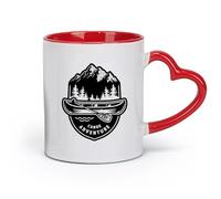 Ceramics Coffee Cup Canoe Adventure Boat Canoeing Club Water Sports （11oz/320ml） Perfect for Kitchens, Restaurants & Cafes, Great Gift Idea Red