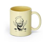 Ceramics Coffee Cup Demon Angel Contrast Life Death Good Evil Bad （11oz/320ml） Perfect for Kitchens, Restaurants & Cafes, Great Gift Idea Beige
