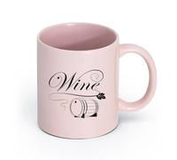 Ceramics Coffee Cup Wine Bottle Barrel Drink Alcohol Restaurant （11oz/320ml） for Coffee, Soup, Tea, Milk, Latte, hot Cocoa, Ladies, Men Pink