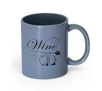 Ceramics Coffee Cup Wine Bottle Barrel Drink Alcohol Restaurant （11oz/320ml） for Coffee, Soup, Tea, Milk, Latte, hot Cocoa, Ladies, Men Blue-Gray