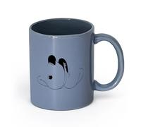 Ceramics Coffee Cups with Handle Emo Modern Adam and Eve with Apple （11oz/320ml） for Coffee, Soup, Tea, Milk, Latte, hot Cocoa, Ladies, Men Blue-Gray