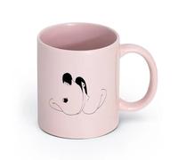 Ceramics Coffee Cups with Handle Emo Modern Adam and Eve with Apple （11oz/320ml） for Coffee, Soup, Tea, Milk, Latte, hot Cocoa, Ladies, Men Pink