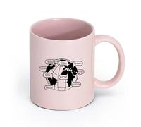 Ceramics Coffee Cups with Handle Hello Words Earth Office Space ation （11oz/320ml） for Coffee, Soup, Tea, Milk, Latte, hot Cocoa, Ladies, Men Pink