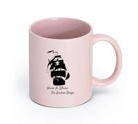 Ceramics Coffee Cups with Handle Pirate Ship Ocean Sea Marine Style （11oz/320ml） for Coffee, Soup, Tea, Milk, Latte, hot Cocoa, Ladies, Men Pink
