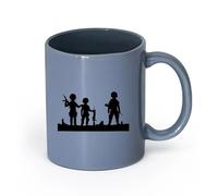 Ceramics Coffee Cups with Handle Warriors Weapon Boys War Military （11oz/320ml） Perfect for Kitchens, Restaurants & Cafes, Great Gift Idea Blue-Gray