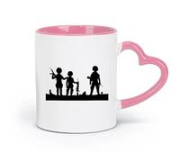 Ceramics Coffee Cups with Handle Warriors Weapon Boys War Military （11oz/320ml） Perfect for Kitchens, Restaurants & Cafes, Great Gift Idea Pink