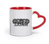 Ceramics Coffee Mug, Auto Racing Tires Wheel Service Repair Garage （11oz/320ml） Perfect for Kitchens, Restaurants & Cafes, Great Gift Idea Red