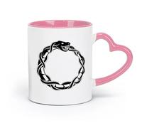 Ceramics Coffee Mug, Ouroboros Snake Dragon Ancient Infinity Symbol （11oz/320ml） Perfect for Kitchens, Restaurants & Cafes, Great Gift Idea Pink
