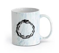 Ceramics Coffee Mug, Ouroboros Snake Dragon Ancient Infinity Symbol （11oz/320ml） Perfect for Kitchens, Restaurants & Cafes, Great Gift Idea Marble Blue