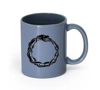 Ceramics Coffee Mug, Ouroboros Snake Dragon Ancient Infinity Symbol （11oz/320ml） Perfect for Kitchens, Restaurants & Cafes, Great Gift Idea Blue-Gray
