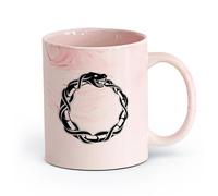 Ceramics Coffee Mug, Ouroboros Snake Dragon Ancient Infinity Symbol （11oz/320ml） Perfect for Kitchens, Restaurants & Cafes, Great Gift Idea Marble Pink