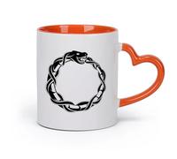 Ceramics Coffee Mug, Ouroboros Snake Dragon Ancient Infinity Symbol （11oz/320ml） Perfect for Kitchens, Restaurants & Cafes, Great Gift Idea Orange