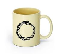 Ceramics Coffee Mug, Ouroboros Snake Dragon Ancient Infinity Symbol （11oz/320ml） Perfect for Kitchens, Restaurants & Cafes, Great Gift Idea Beige