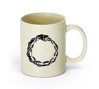 Ceramics Coffee Mug, Ouroboros Snake Dragon Ancient Infinity Symbol （11oz/320ml） Perfect for Kitchens, Restaurants & Cafes, Great Gift Idea Light Yellow