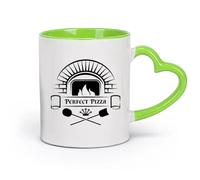 Ceramics Coffee Mug, Perfect Pizza Pizzeria Store Bakery Oven Italian Cuisine （11oz/320ml） Ideal for Home & Office Use Green