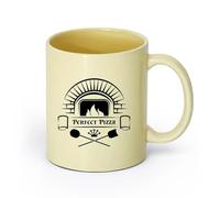 Ceramics Coffee Mug, Perfect Pizza Pizzeria Store Bakery Oven Italian Cuisine （11oz/320ml） Ideal for Home & Office Use Beige