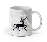 Ceramics Coffee Mug Sex Appeal Archer Female Centaur Fantasy Myth （11oz/320ml） Perfect for Kitchens, Restaurants & Cafes, Great Gift Idea Marble Black