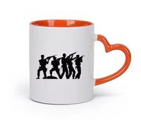 Ceramics Cool Mugs and Cups Master the Art of Combat Diverse Fighter Poses Perfect （11oz/320ml） Dishwasher Safe Orange