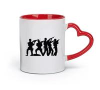 Ceramics Cool Mugs and Cups Master the Art of Combat Diverse Fighter Poses Perfect （11oz/320ml） Dishwasher Safe Red