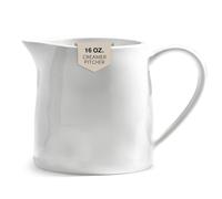 Ceramics Creamer, Creamer Pitcher - 19 OZ Porcelain Coffee Creamer Pitcher, White Creamer with Handle, Funny Creamer Pitcher, Milk Pourer for Home Kitchen Coffee Bar