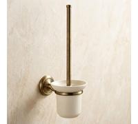 Ceramics Cup And Toilet Brush Antique Brass Wall Mounted