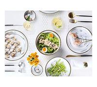 Ceramics Dinner Set, Kitchen and Dining, Service, Durable Kitchen Dinnerware Set Bpa-Free Dishwasher Safe The Best Gift for Family and Friends, Creativity Villa Table Dec