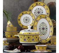 Ceramics Dinner Sets, Plate/Bowl/Dish|Light Enamel Upscale 48 Pieces Dinnerware Porcelain Combination Set - Family Party Restaurant,