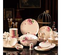 Ceramics Dinner Sets, Plate/Bowl/Dish50 Pieces Painted Gold Bone China Dinnerware Porcelain Combination Set - Family Party Restaurant
