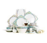 Ceramics Dinnerware Set with 30-Piece,Bowl/Dish/Spoon|Bone China Dinner Sets,Kunlun Type Porcelain Combination Set,a