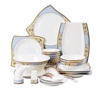 Ceramics Dinnerware Set with 30-Piece,Bowl/Dish/Spoon|Bone China Dinner Sets,Kunlun Type Porcelain Combination Set,a