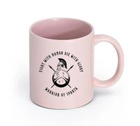 Ceramics Durable Mugs Ancient Spartan Soldier Warrior Military Fight （11oz/320ml） Perfect for Kitchens, Restaurants & Cafes, Great Gift Idea Pink