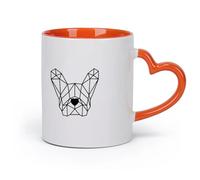 Ceramics Durable Mugs Geometric Polygonal Dog French Bulldog Pet （11oz/320ml） Perfect for Kitchens, Restaurants & Cafes, Great Gift Idea Orange