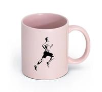 Ceramics Durable Mugs Runner Athlete Athletics Healthy Motivation （11oz/320ml） for Coffee, Soup, Tea, Milk, Latte, hot Cocoa, Ladies, Men Pink