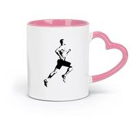 Ceramics Durable Mugs Runner Athlete Athletics Healthy Motivation （11oz/320ml） for Coffee, Soup, Tea, Milk, Latte, hot Cocoa, Ladies, Men Pink