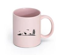 Ceramics Durable Mugs Wild Side Natural Beer Forest Deer Eagle Home （11oz/320ml） for Coffee, Soup, Tea, Milk, Latte, hot Cocoa, Ladies, Men Pink