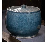 Ceramics Food Dispensers,Ceramic Rice Jar,Ceramics Kitchen Household Sealed Jar with Lid,Kitchen Sealed Jar With Lid Grain Dispenser,Chinese Sealed Large-capacity Rice Jar(B,5KG)