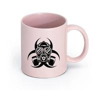 Ceramics Home and Office Mugs Respirator Military Gas Mask War Game （11oz/320ml） Perfect for Kitchens, Restaurants & Cafes, Great Gift Idea Pink