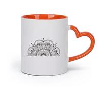 Ceramics Mug - Ceramic Semicircular Mandala Perfect for The Yoga Studio Or Car （11oz/320ml） Ceramic Coffee Mugs for Home or Work Orange