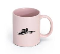 Ceramics Mug - Ceramic Swimming Pool Swimmer Water Sports School （11oz/320ml） Perfect for Kitchens, Restaurants & Cafes, Great Gift Idea Pink