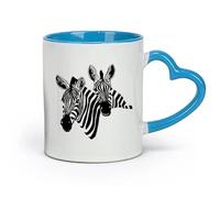 Ceramics Novelty Gift Mug African Abstract Animal Zebra Wildlife Africa （11oz/320ml） Great for Home, Office, Cafes, Gift Ideas Blue