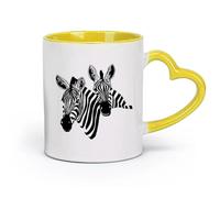 Ceramics Novelty Gift Mug African Abstract Animal Zebra Wildlife Africa （11oz/320ml） Great for Home, Office, Cafes, Gift Ideas Yellow