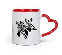Ceramics Novelty Gift Mug African Abstract Animal Zebra Wildlife Africa （11oz/320ml） Great for Home, Office, Cafes, Gift Ideas Red