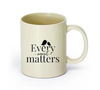 Ceramics Novelty Gift Mug Birds Every Moment Matters Inspirational Phrase Words （11oz/320ml） fine China (Ceramic) Light Yellow