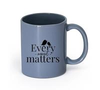 Ceramics Novelty Gift Mug Birds Every Moment Matters Inspirational Phrase Words （11oz/320ml） fine China (Ceramic) Blue-Gray
