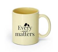 Ceramics Novelty Gift Mug Birds Every Moment Matters Inspirational Phrase Words （11oz/320ml） fine China (Ceramic) Beige
