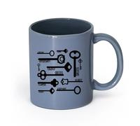 Ceramics Novelty Gift Mug Keys Success Office Space Strategy securityg （11oz/320ml） Stylish & Durable - Microwave & Dishwasher Safe Blue-Gray